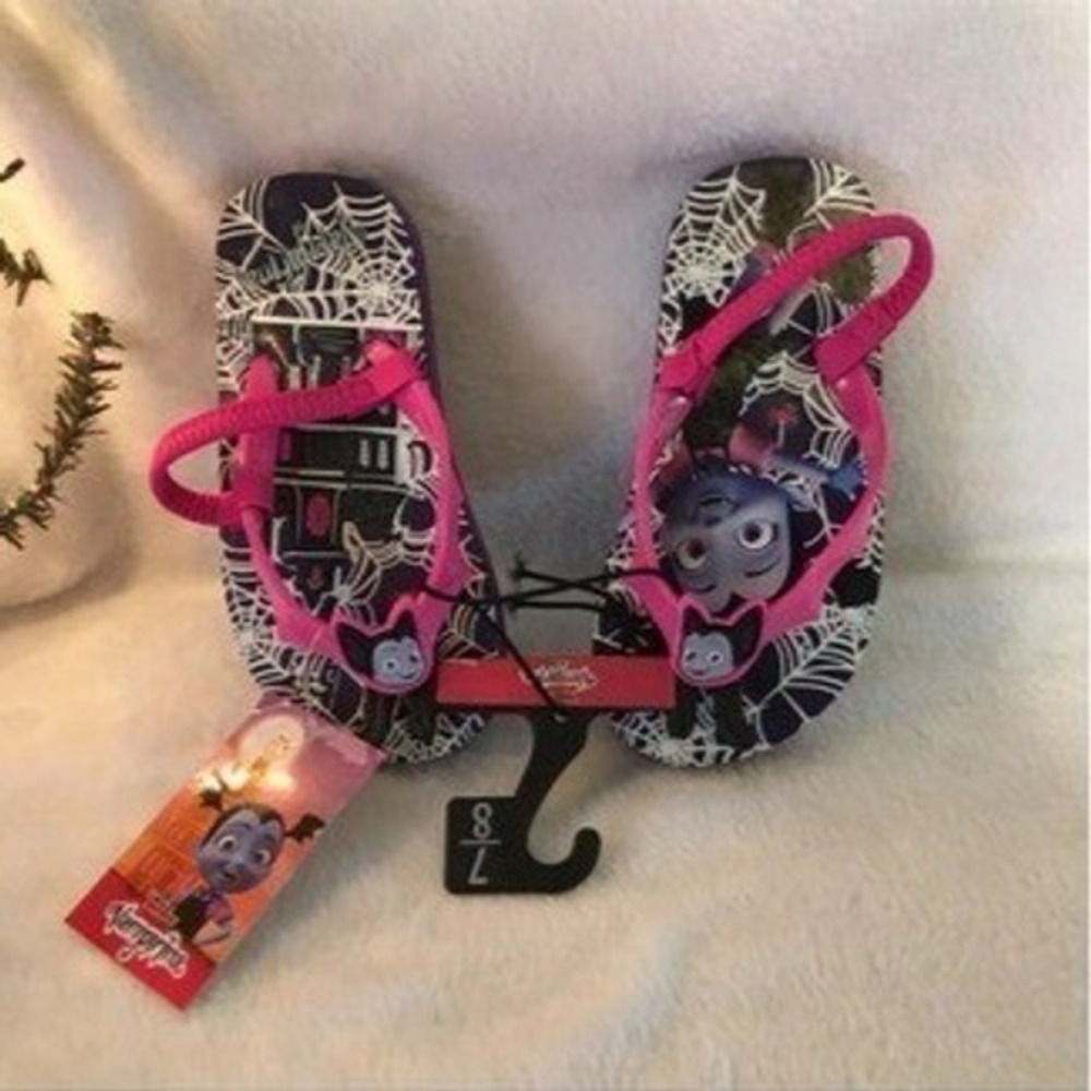 Disney Vampirina Flip Flops Toddler Size 7/8 Pink New Backstrap Sandals